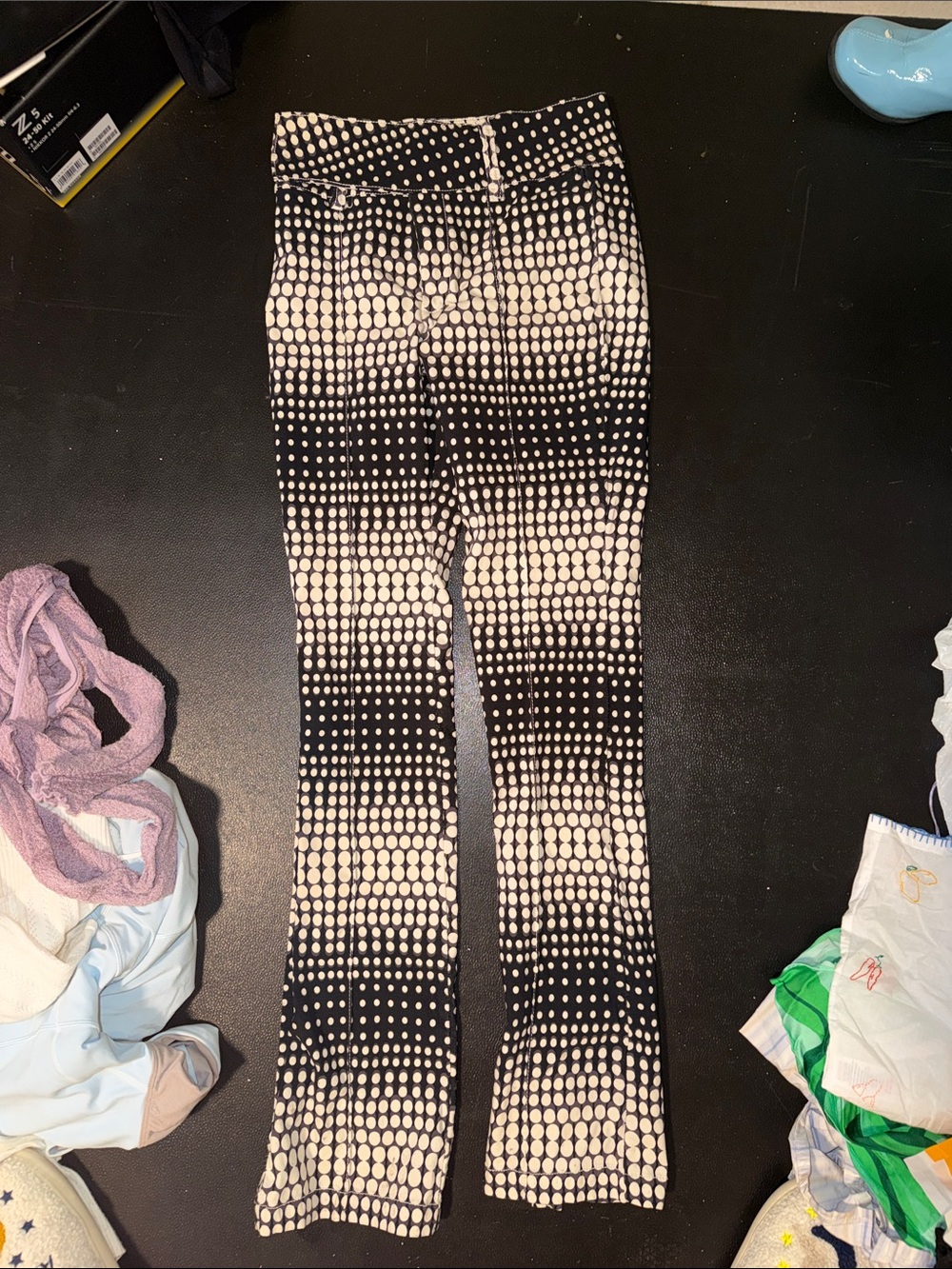 Urban Outfitters Black White Polka Dot Kick Flare Pants Women’s Size 10